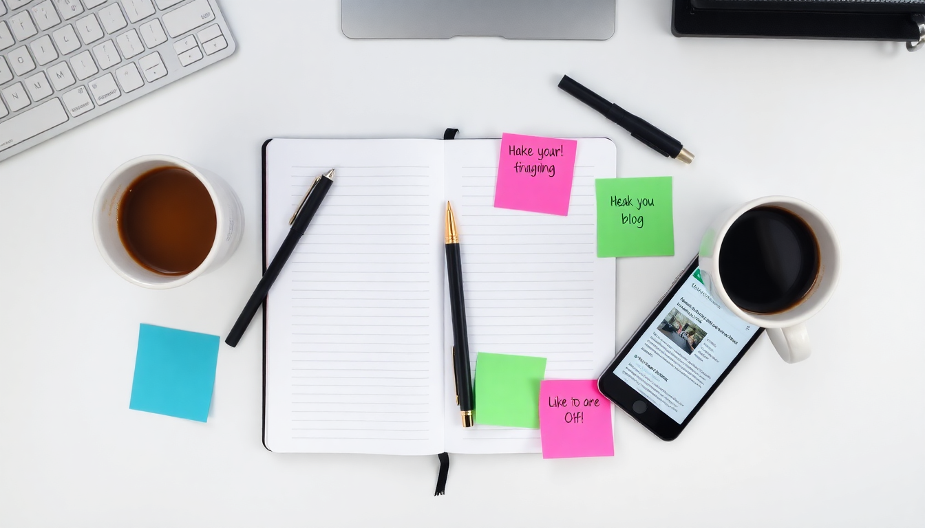 Fitness blog planning and content creation workspace